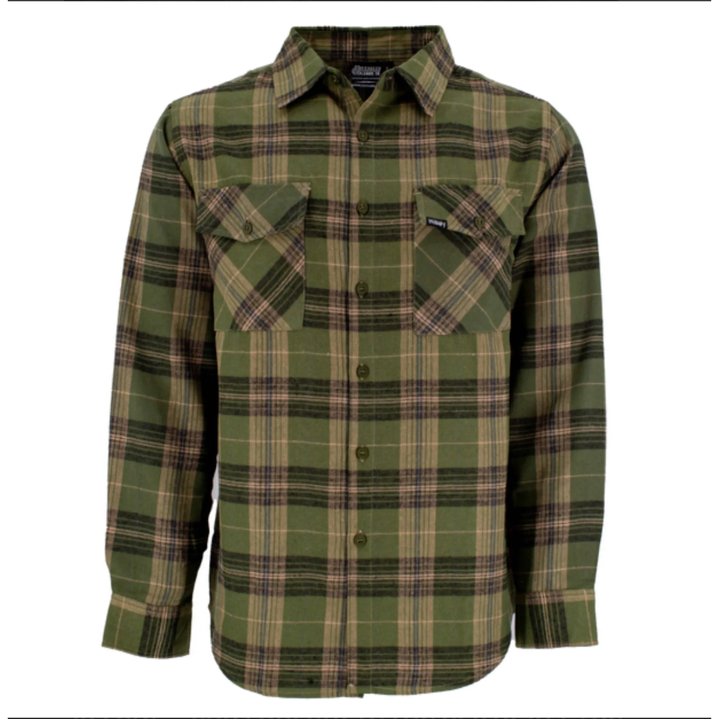 Hillbilly Craftsman Flannel In OD Green