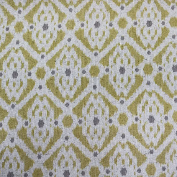 Home Furnishing Ikat Linen Mix Geometric -Stevie in Mustard Yellow