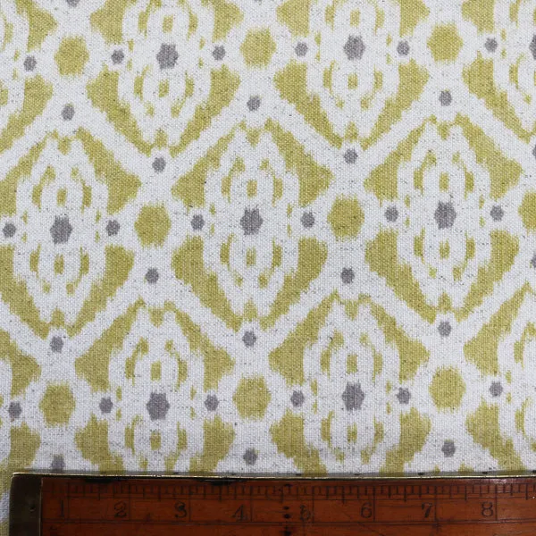 Home Furnishing Ikat Linen Mix Geometric -Stevie in Mustard Yellow