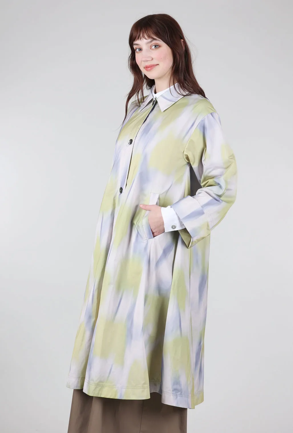 Ikat Tulip Coat, Lavender Multi