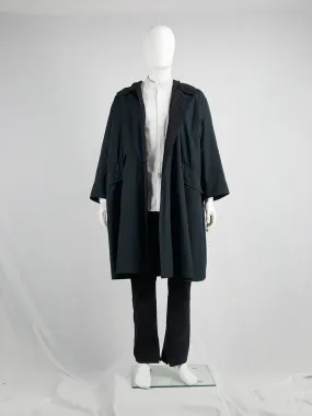 Issey Miyake Windcoat black oversized parka with zipped hood — 1990s