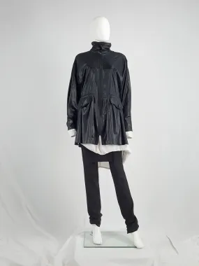 Issey Miyake Windcoat black short shiny parka — 1990s