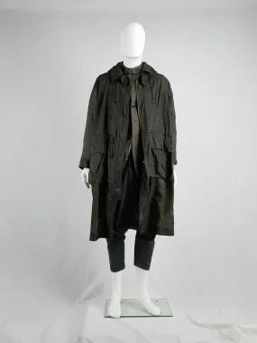 Issey Miyake Windcoat green foldable parka with multiple pockets — 1990s