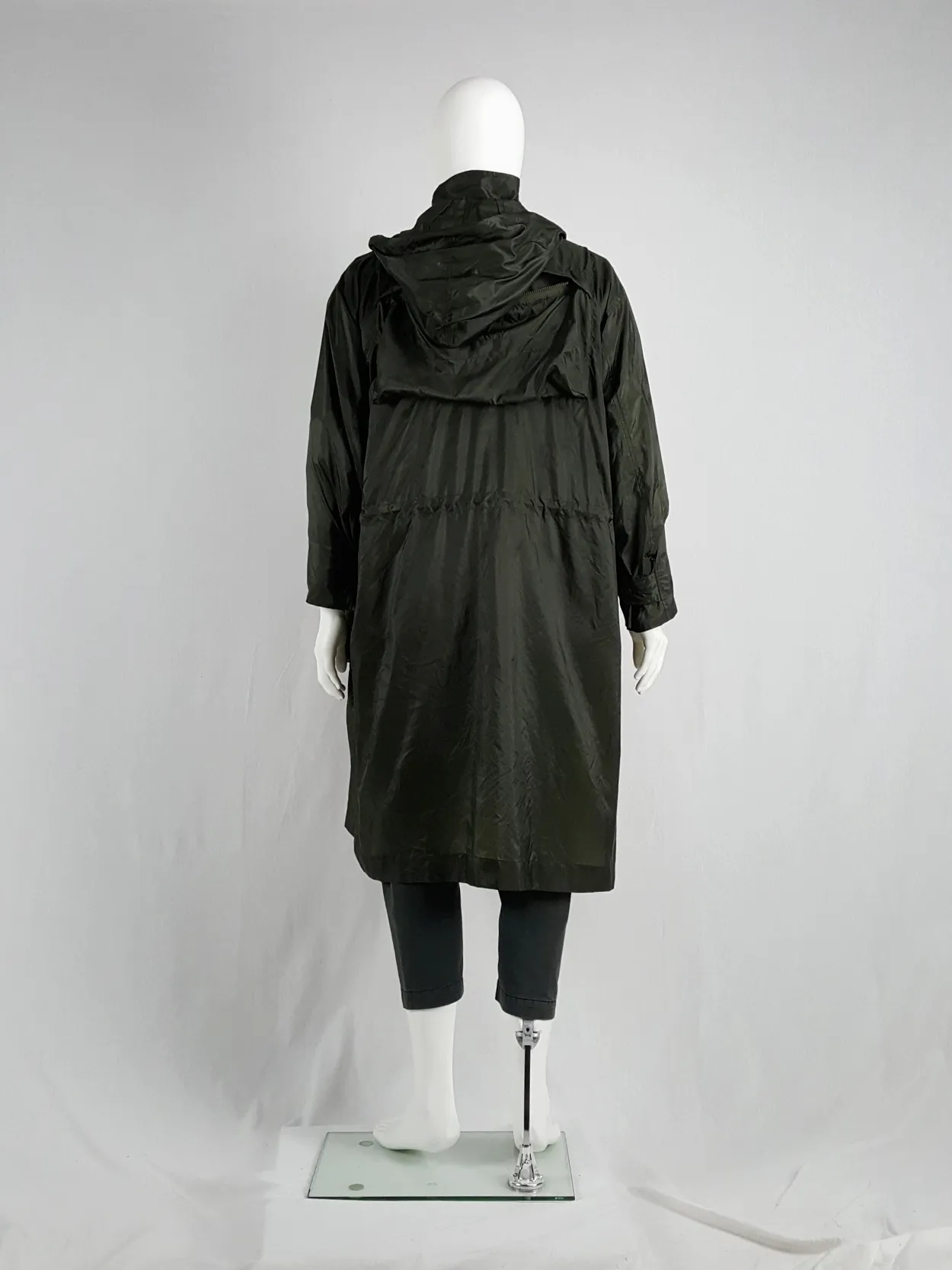 Issey Miyake Windcoat green foldable parka with multiple pockets — 1990s