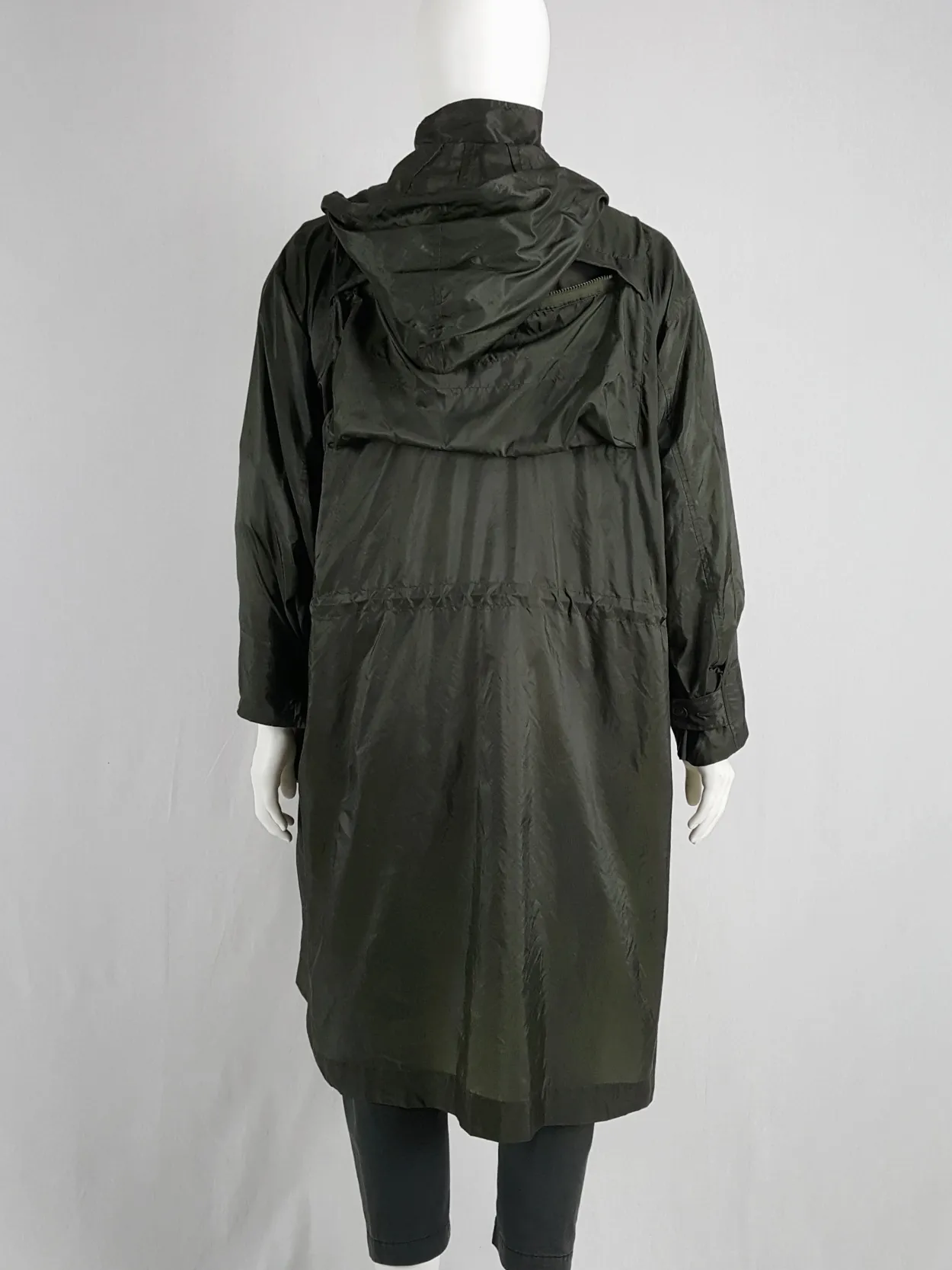 Issey Miyake Windcoat green foldable parka with multiple pockets — 1990s