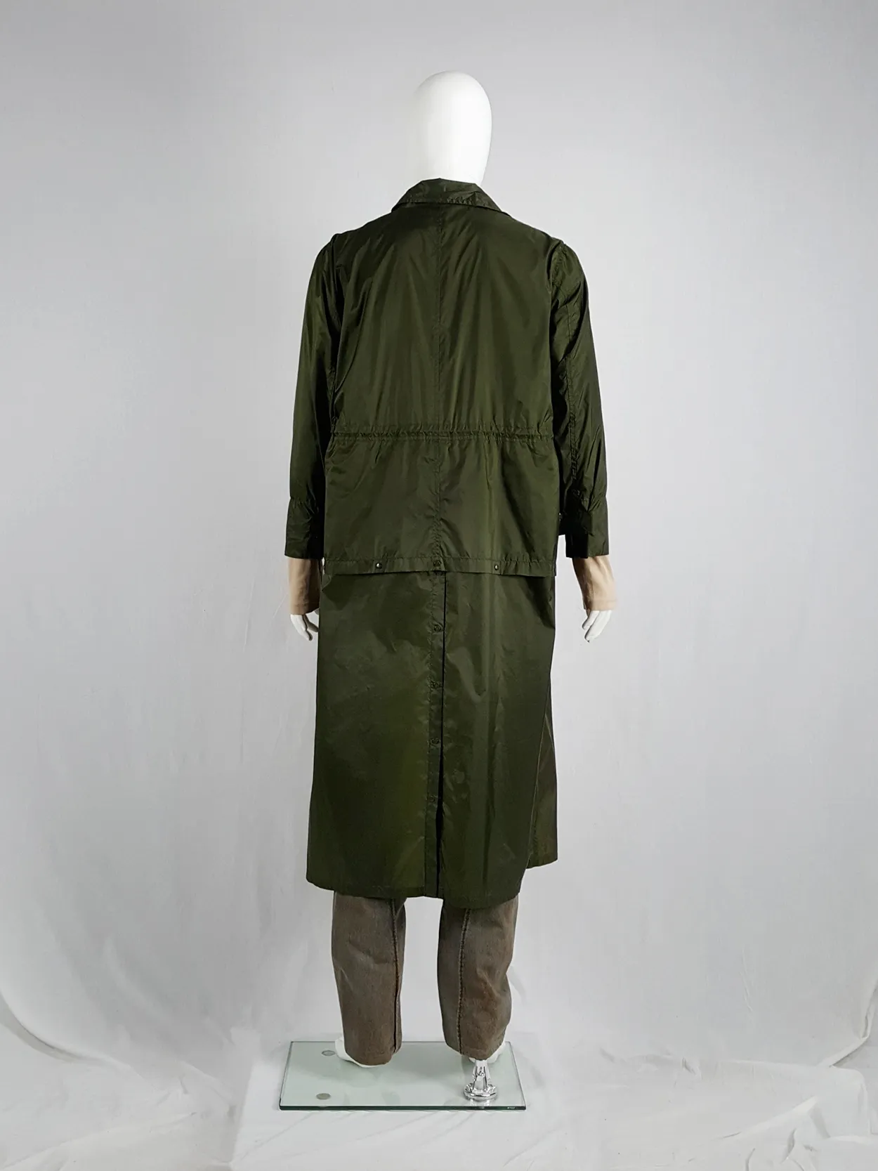 Issey Miyake Windcoat green oversized or dress-shaped parka — 1990s