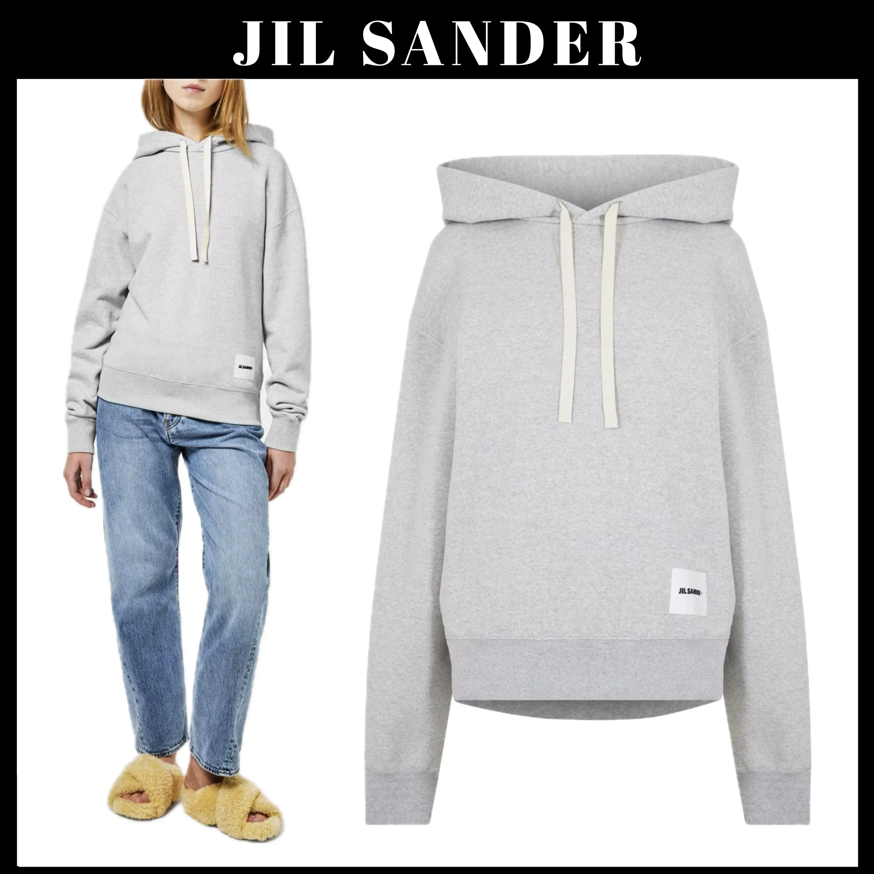 Jil Sander  |Unisex Sweat Street Style Long Sleeves Plain Cotton Logo