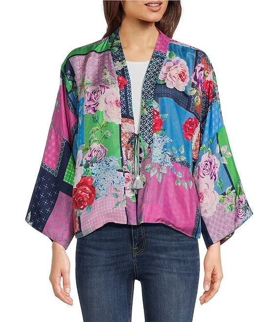 Johnny Was Rose Makenna Reversible Silk Kimono