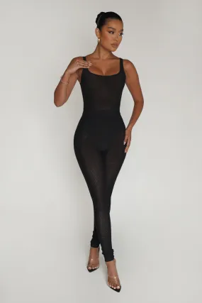 Just High Waisted Mesh Leggings - Black