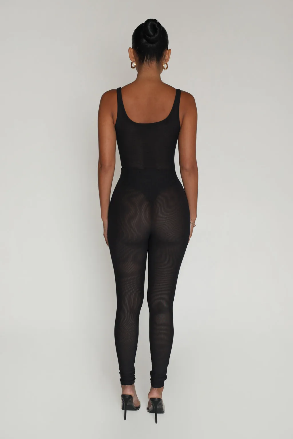 Just High Waisted Mesh Leggings - Black