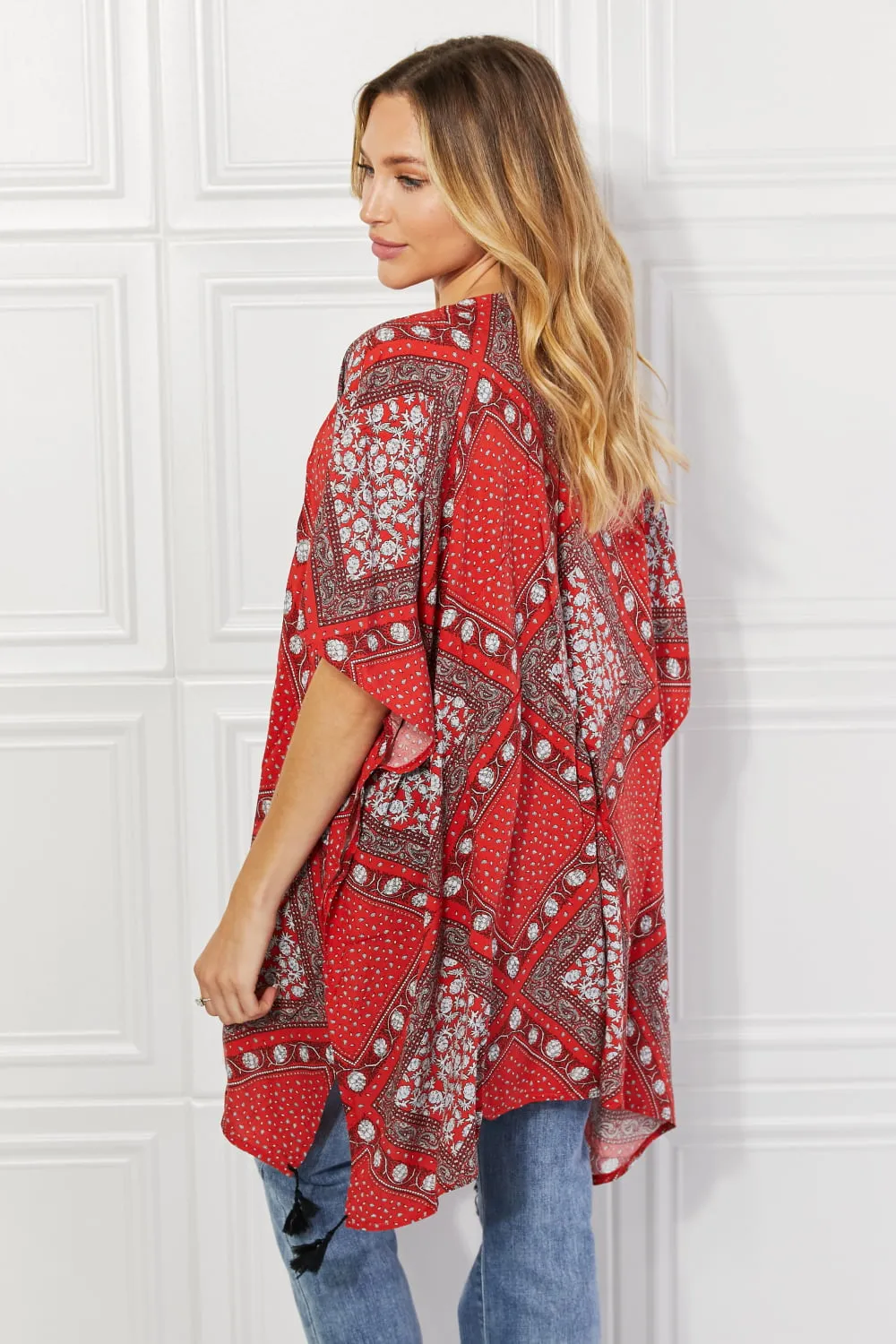 Justin Taylor Paisley Design Kimono in Red