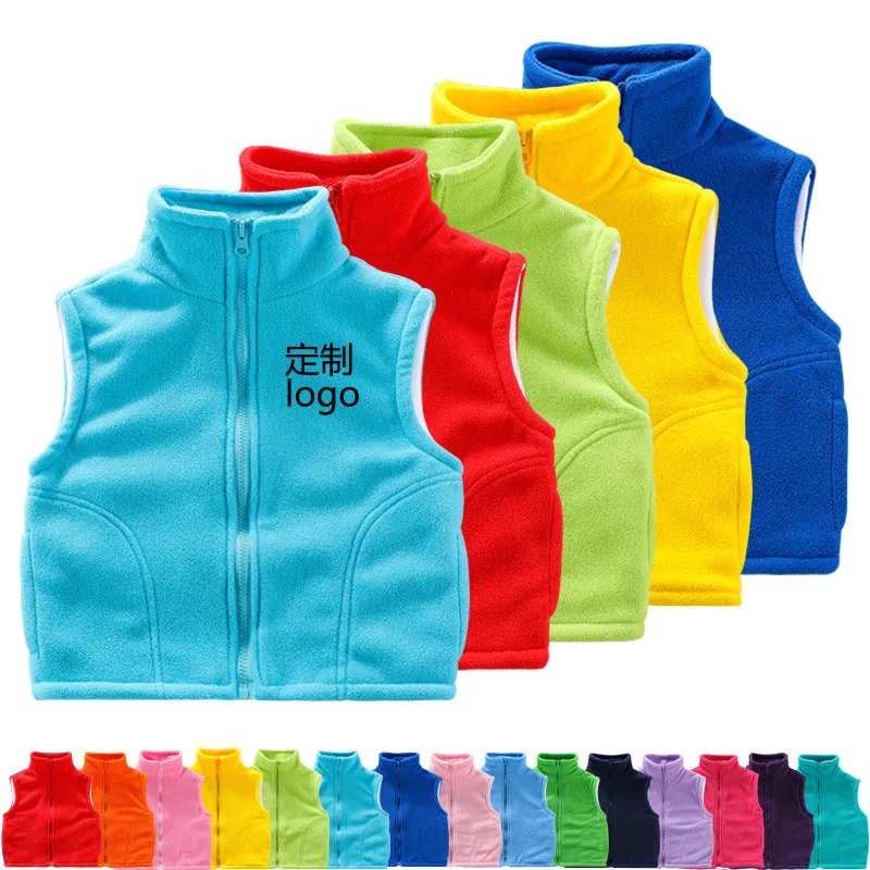 Kid Girls Boys Solid Color Vests Waistcoats Wholesale 23113015