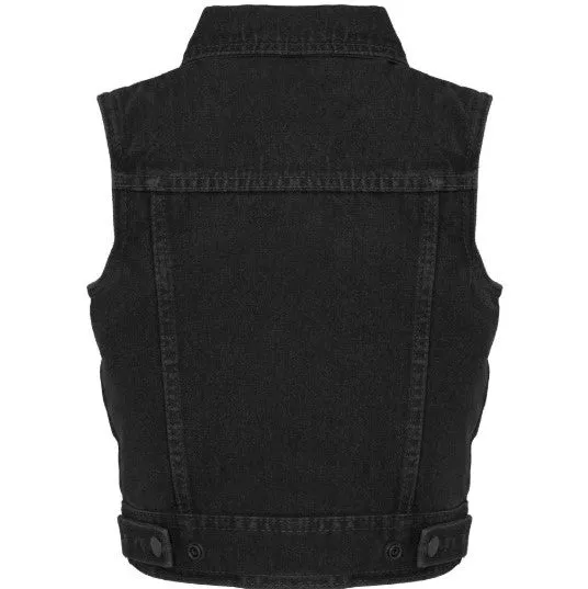 Kids Black Denim Vest