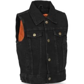 Kids Black Denim Vest