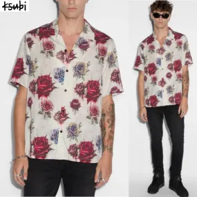 KSUBI  |Button-down Flower Patterns Street Style Short Sleeves