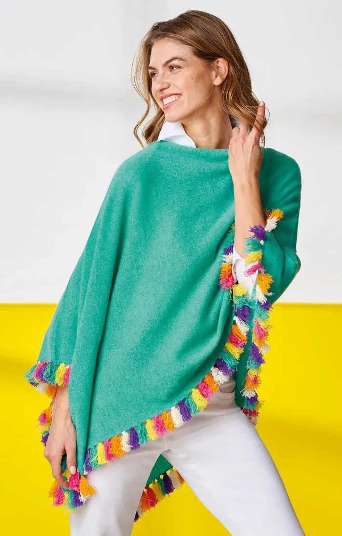 Ladies Cashmere Tassel Poncho