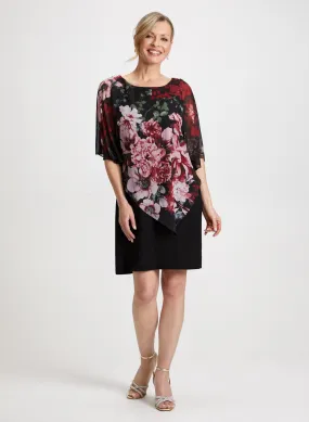 Laura Floral Print Poncho Dress