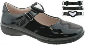 Lelli Kelly LK 8400 Colourissima Interchangeable Straps School Shoes F Fit Black Patent