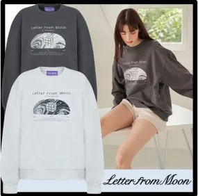 LETTER FROM MOON  |Unisex Street Style Logo Hoodies & Sweatshirts