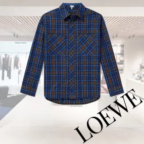 LOEWE  |Button-down Other Plaid Patterns Street Style Long Sleeves