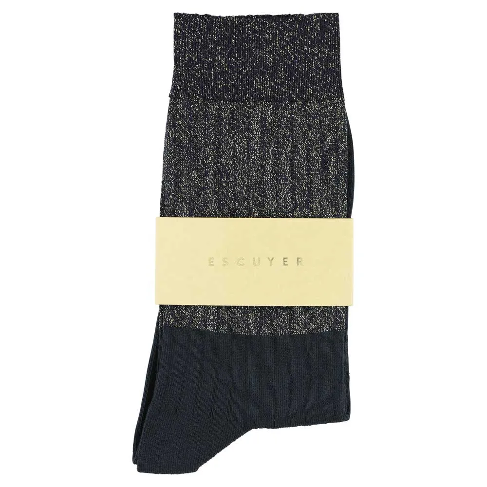 Lurex Block Socks - Gold  / Black