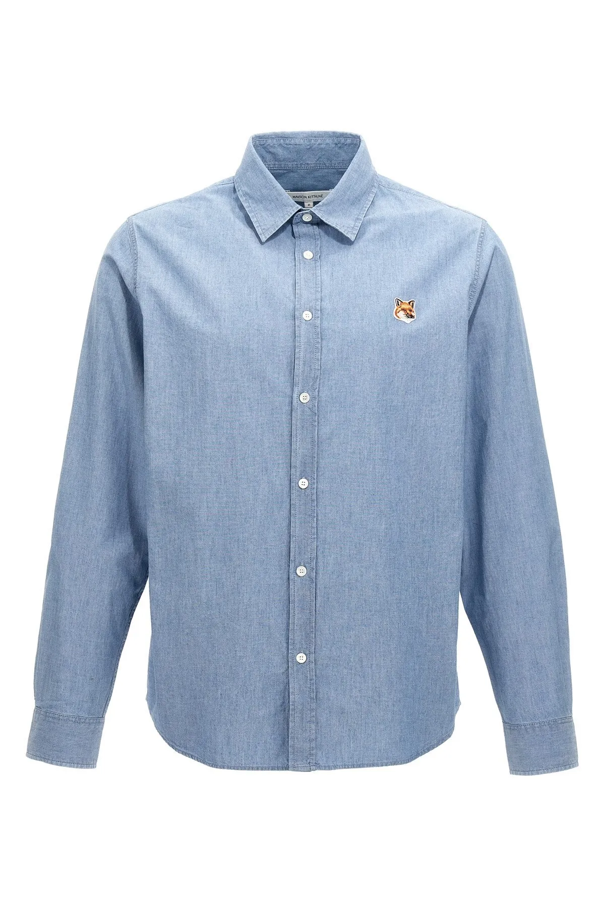 MAISON KITSUNE  |Button-down Long Sleeves Plain Other Animal Patterns Cotton