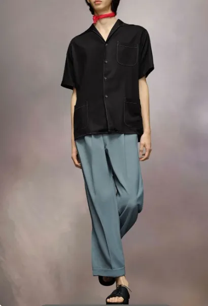 Maison Margiela  |Button-down Unisex Street Style Plain Short Sleeves