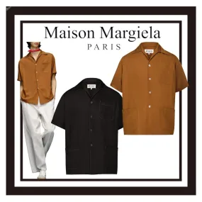 Maison Margiela  |Button-down Unisex Street Style Plain Short Sleeves