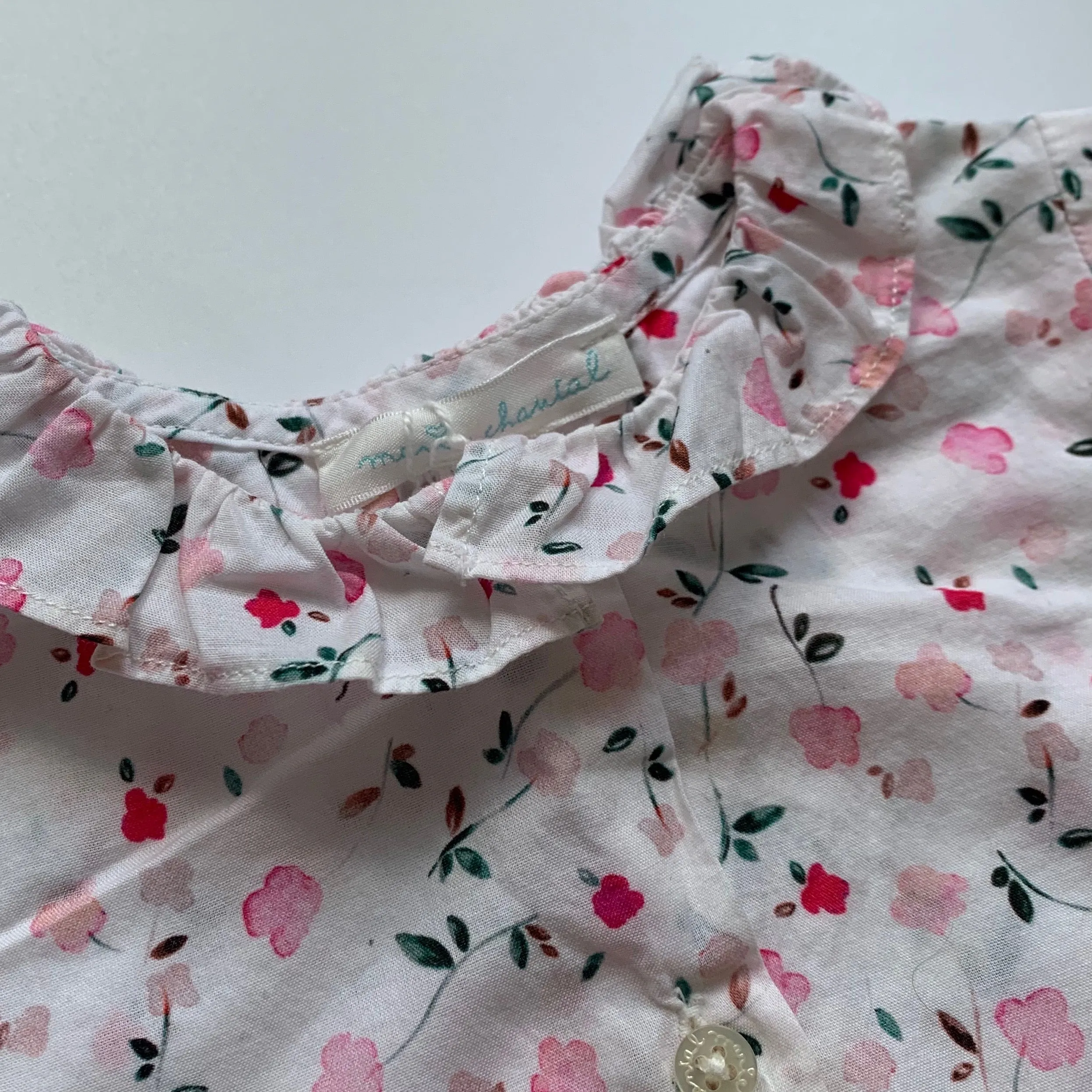 Marie-Chantal Floral Print Blouse With Collar: 18 Months