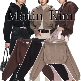 Matin Kim  |Street Style Long Sleeves Cotton Logo Hoodies & Sweatshirts