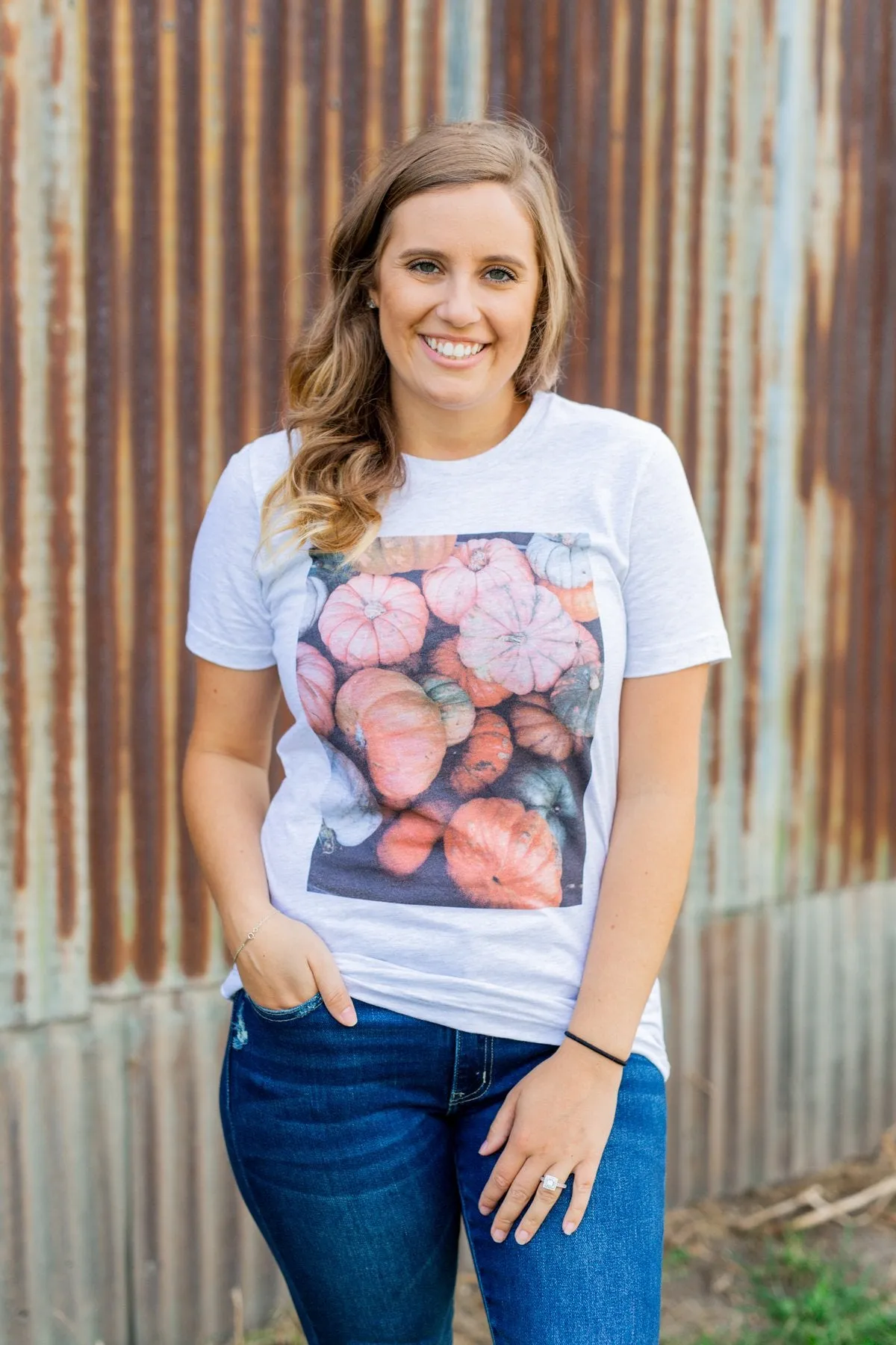 Meet Me At The Pumpkin Patch Graphic Tee- Heather Grey