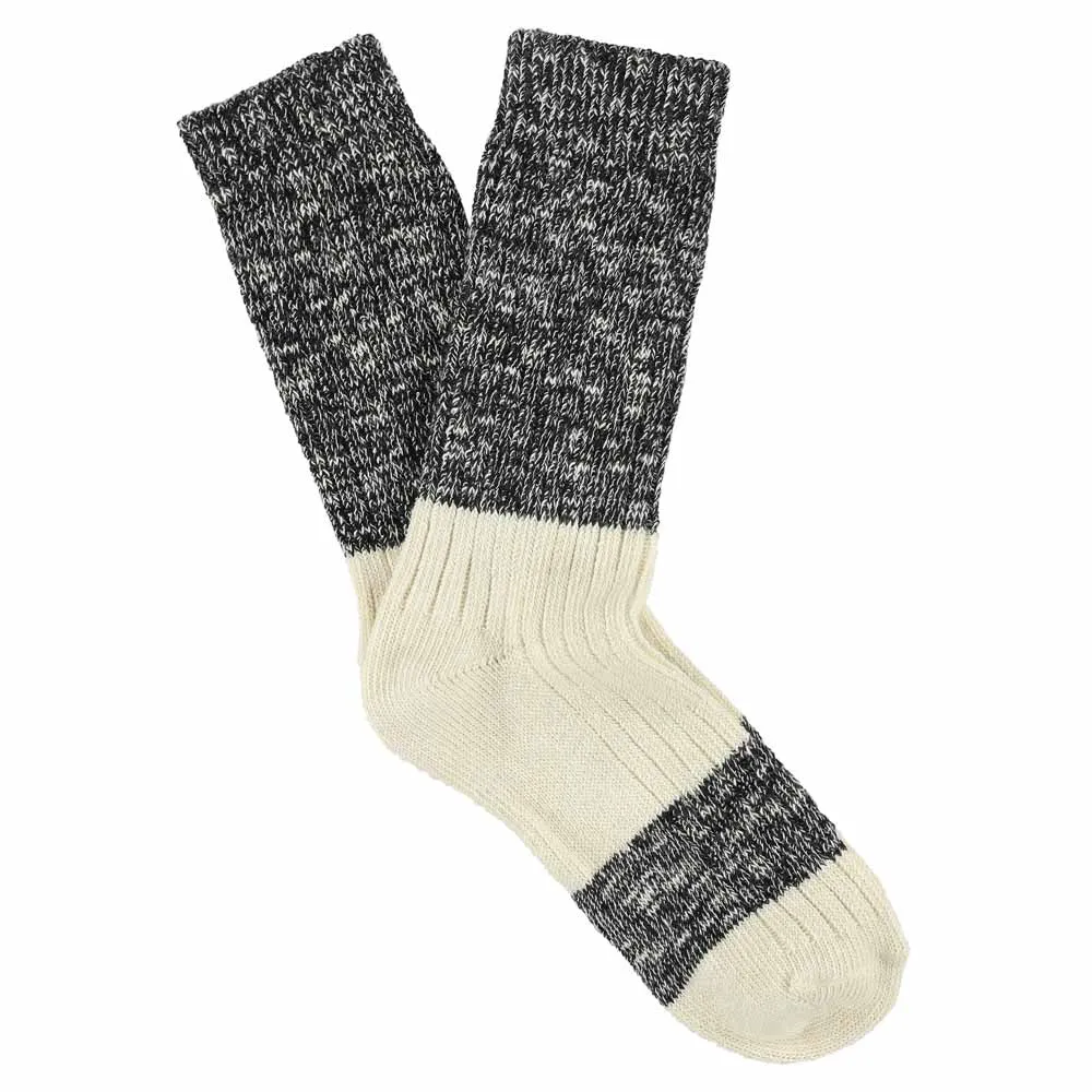 Melange Block Socks Black / Ecru