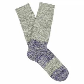 Melange Block Socks Light Grey / Bright Blue