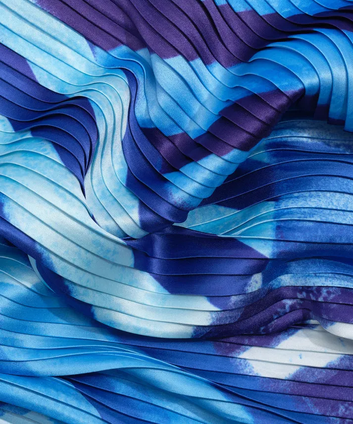 MOSAIC STRIPE PLEATED DIAMOND SCARF