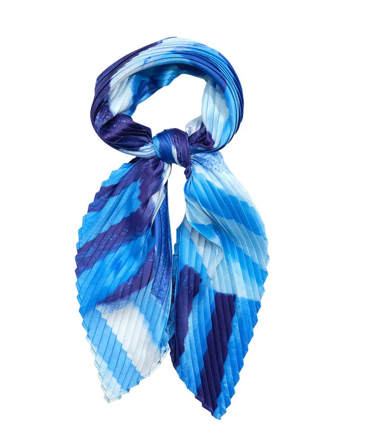 MOSAIC STRIPE PLEATED DIAMOND SCARF