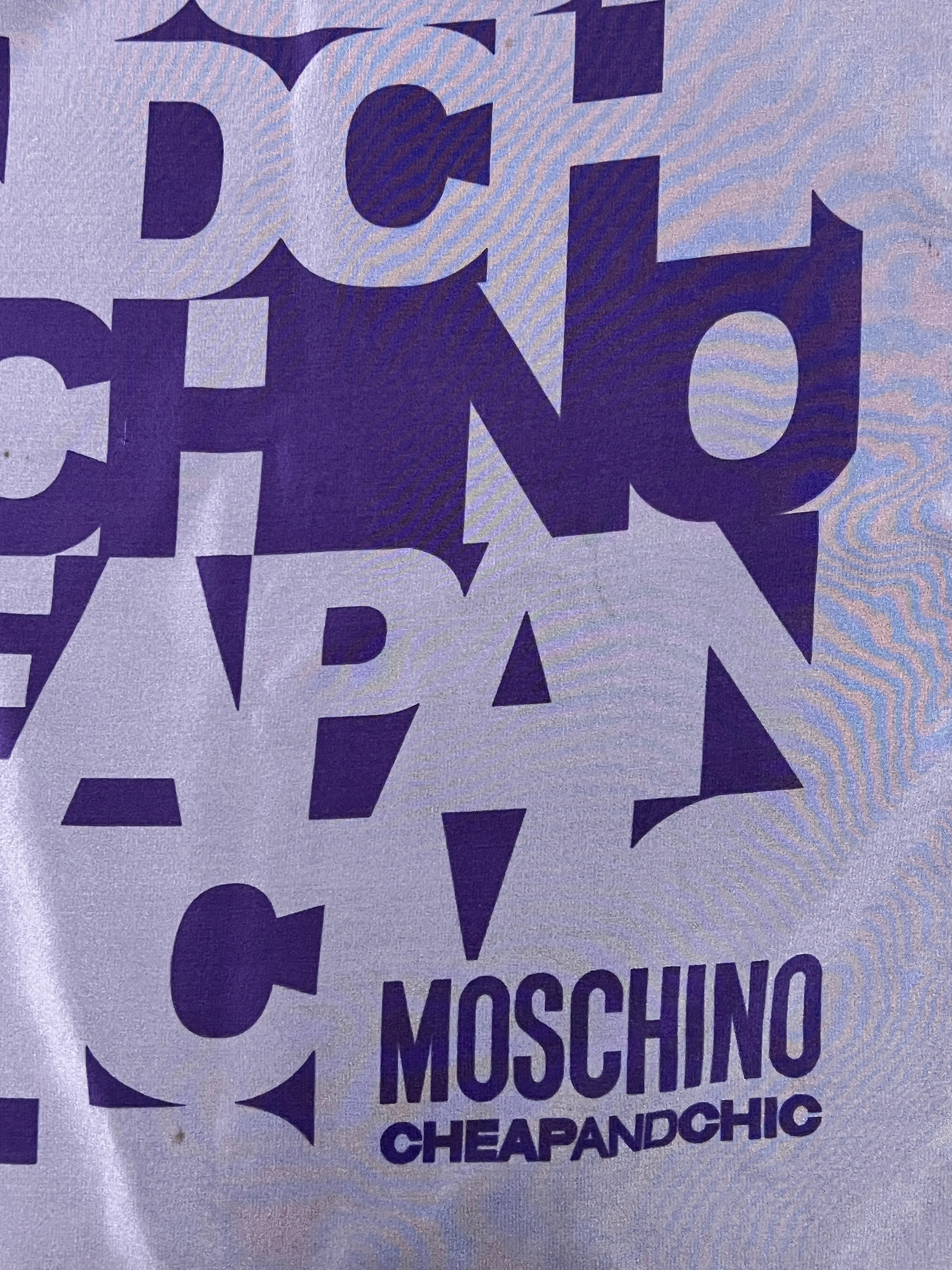 Moschino Purple Silk Scarf