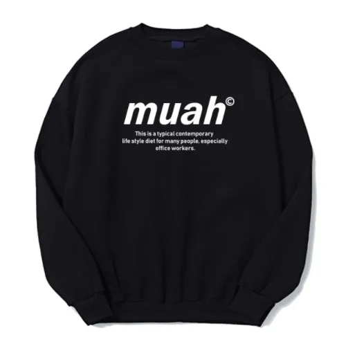 muahmuah  |Unisex Street Style Long Sleeves Logo Hoodies & Sweatshirts