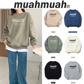 muahmuah  |Unisex Street Style Long Sleeves Logo Hoodies & Sweatshirts