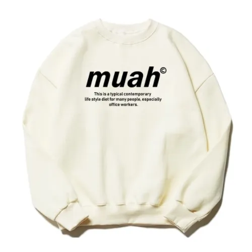 muahmuah  |Unisex Street Style Long Sleeves Logo Hoodies & Sweatshirts