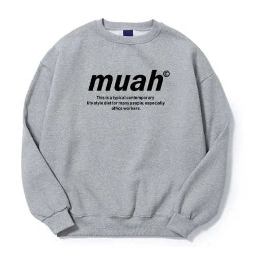 muahmuah  |Unisex Street Style Long Sleeves Logo Hoodies & Sweatshirts