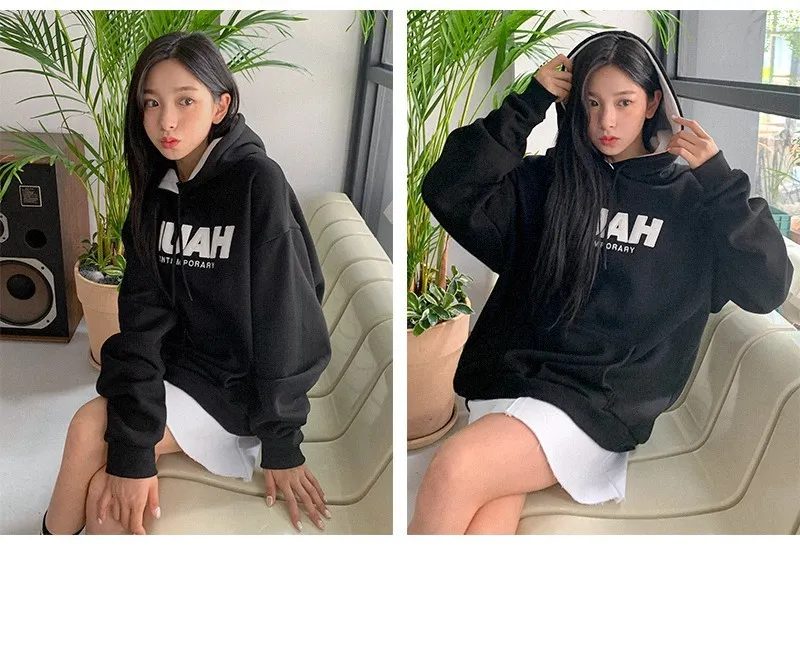 muahmuah  |Unisex Street Style Long Sleeves Plain Cotton Medium Logo