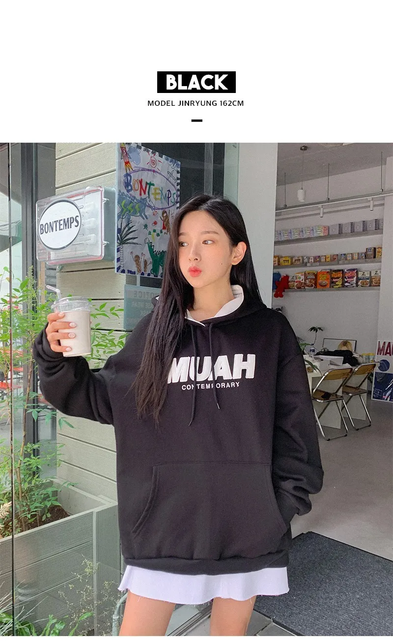 muahmuah  |Unisex Street Style Long Sleeves Plain Cotton Medium Logo