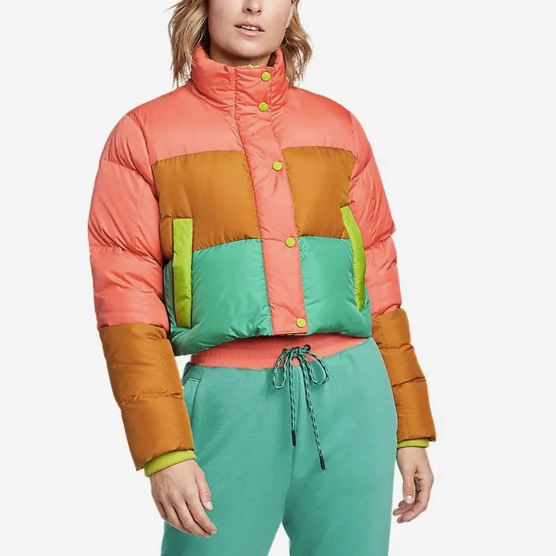 Multi Color Block Poly Puffer Jacket - The puffer jacket