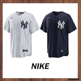 Nike  |Button-down Stripes Street Style Plain Short Sleeves Logo