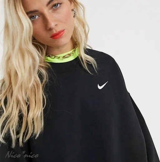 Nike  |Street Style Long Sleeves Plain Oversized Logo