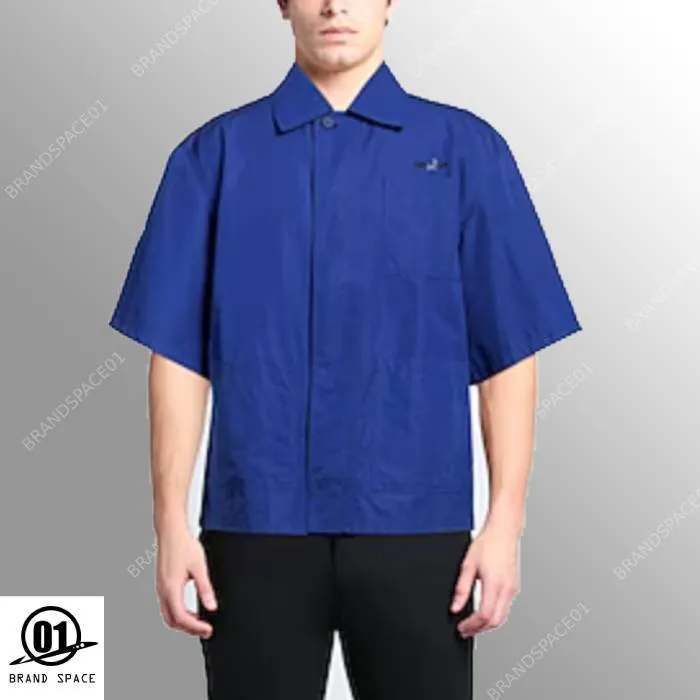 Off-White  |Button-down Unisex Street Style Plain Cotton Short Sleeves