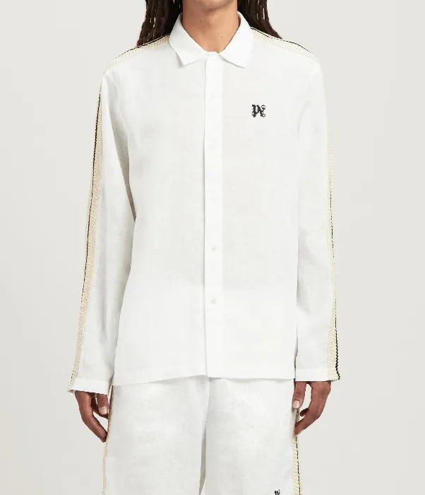 Palm Angels  |Button-down Linen Street Style Long Sleeves Plain Logo