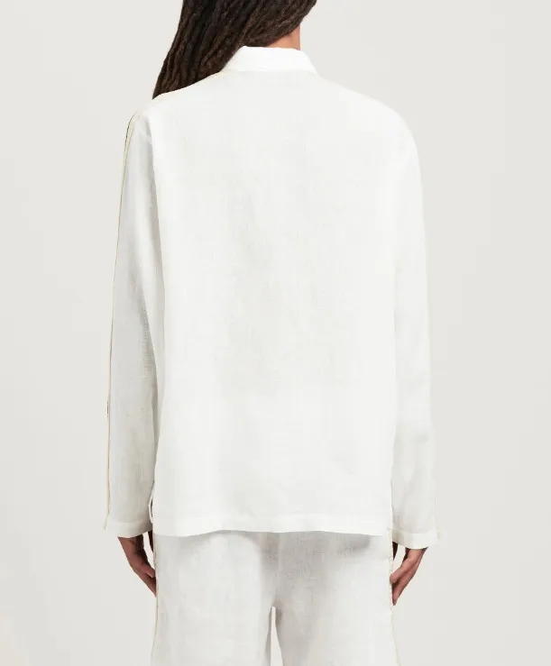 Palm Angels  |Button-down Linen Street Style Long Sleeves Plain Logo