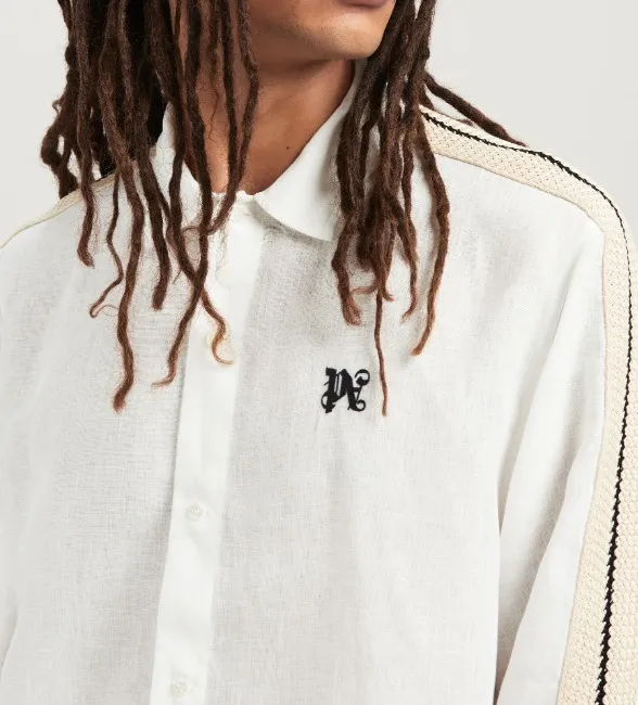 Palm Angels  |Button-down Linen Street Style Long Sleeves Plain Logo