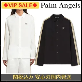 Palm Angels  |Button-down Linen Street Style Long Sleeves Plain Logo